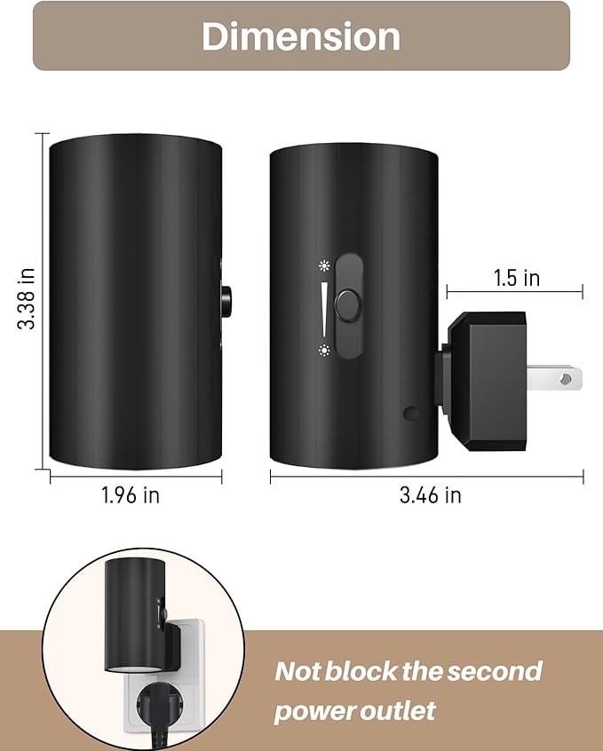 Night Lights Plug into Wall, LED Plug in Night Light, Dusk to Dawn Light Sensor, 0-100LM Adjustable Brightness Wall Light, Soft White 3000K, Dimmable Night Lights for Hallway Bedroom Stairway, 2 Pack