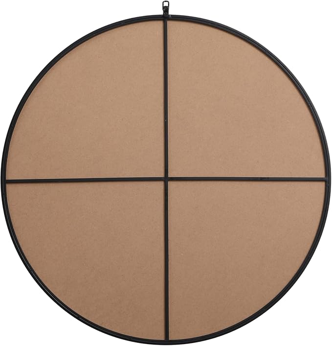 Focus 39x39 Round Wall Mirror, for Bathroom Bedroom Entryway, Black
