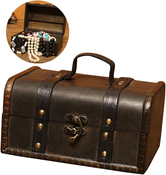 IMIKEYA Wooden Storage Boxes 1pc Box Wooden Treasure Chest Jewelery Organizer Wood Jewelry Boxes Makeup Storage Organizer Jewelry Wood Container