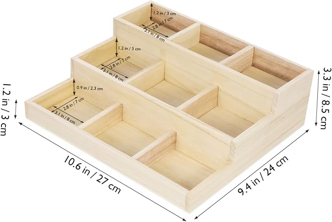 PartyKindom Retro Style Wooden Jewelry Organizer Cosmetics Vanity Organizer for Husband Birthday Treasure Box Jewelry Boxes for Women