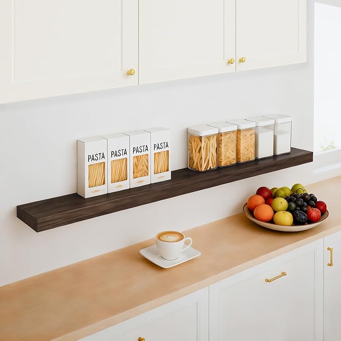 Floating Shelves for Wall, Bathroom Shelves Over Toilet, Wall Shelves & Book Shelf for Room, Hanging Shelf, Modern Wooden Mounted Floating Shelves, 48x7x1.5 in (Smoke Gray, Set of 1)