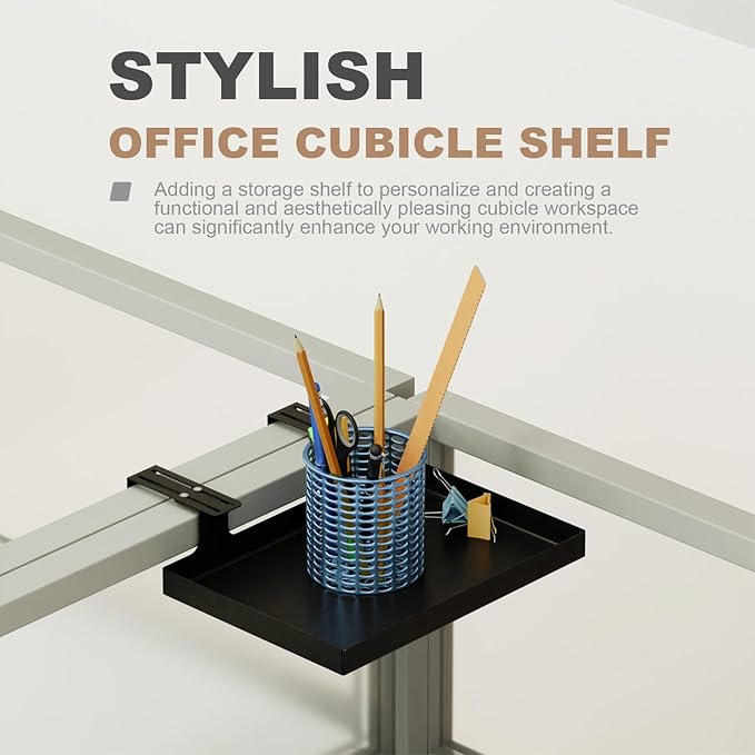 Office Cubicle Shelf - 8.3'' x 5.5'' x 1.7'' Storage Organizer Floating Corner Rack Hanging Shelf Adjustable Home Office Essentials for Planter Statue Decor Photo Frame