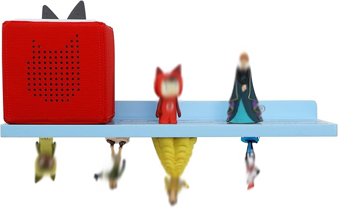 PHOENANCEE for Tonies Shelf Magnetic,for Toniebox Figures Storage Display Shelf 30-36 Character,Wall Floating Shelves Wooden,Compatible Charging Station for Children Kid's Room,Oak,1 Tier