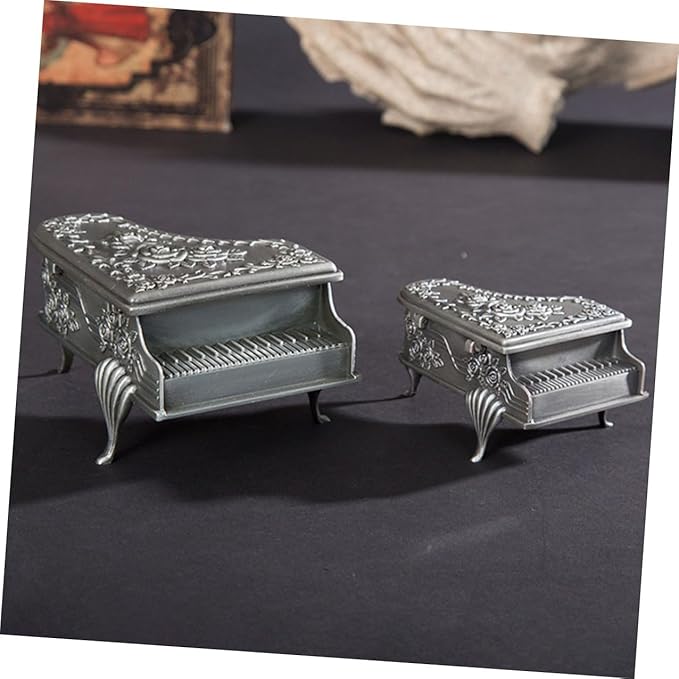 Uonlytech Vintage Zinc Alloy Jewelry Box Large Decorative Storage Case with Engraved Rose Design Retro Style Trinket Organizer for Rings Earrings Necklaces Metal Makeup Box Gift for Women
