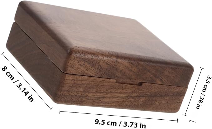 Wooden Jewelry Box Mini Ring Holder Single Slot Velvet Lining Rustic Engagement Proposal Storage Case for Women Wedding and Makeup Organizer