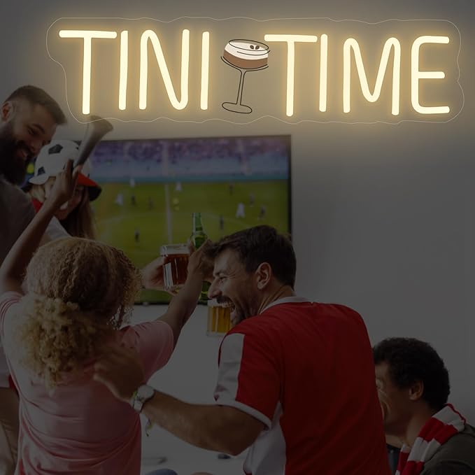 Tini Time Neon Sign, Espresso Martini LED Decor, Home Bar Party Decoration, Beer LED Light, Espresso Martini Time Lover, Bachelorette Party Decor, 16.5"x4.5"