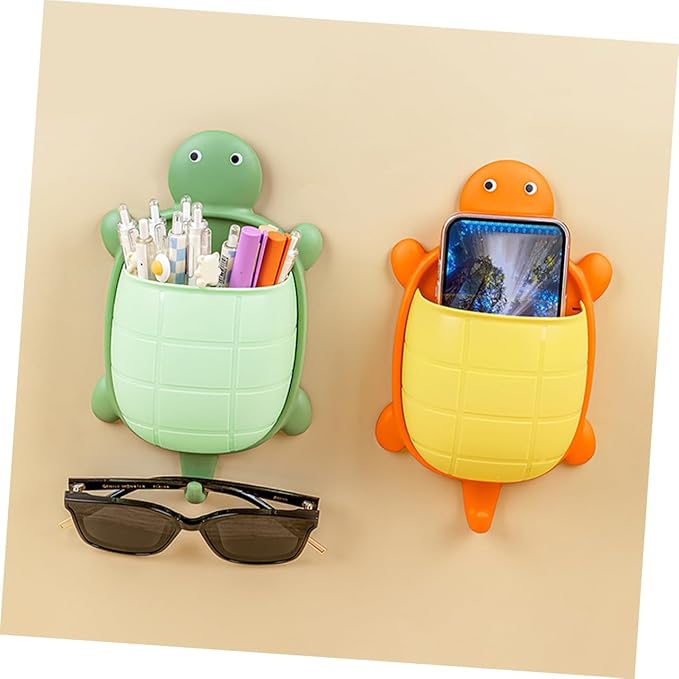 GARVALON Turtle Design Wall Mount Storage Box Pp Material Bathroom Makeup Organizer Floating Shelf for Living Room
