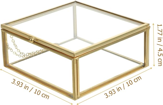 Luxury Glass Jewelry Storage Box Lidded Glass Case for Trinkets Perfume and Cosmetic Organizer Small Jewelry Organizer Home Decorative Storage
