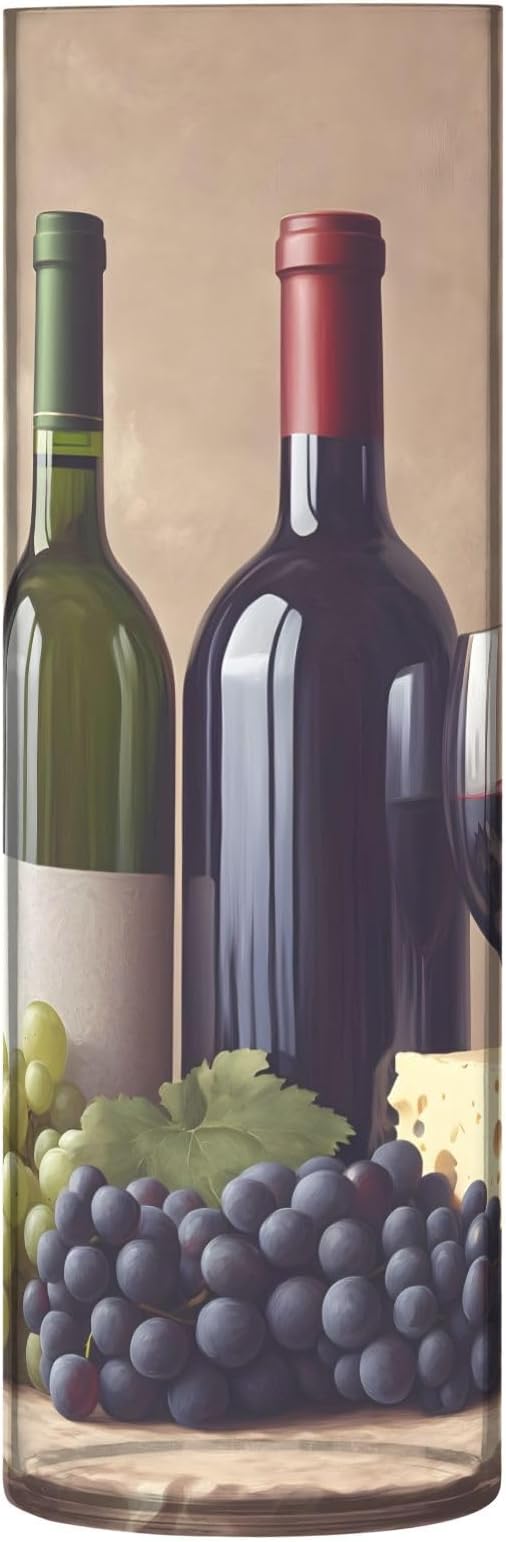 YETTASBIN Bottles of Red Wine Plastic Cylinder Flower Vase for Plants Bouquet, 1 Pack Unbreakable Tall Clear Vase for Wedding Centerpieces Home School Office Decor, 11.8 x 3.9 Inch