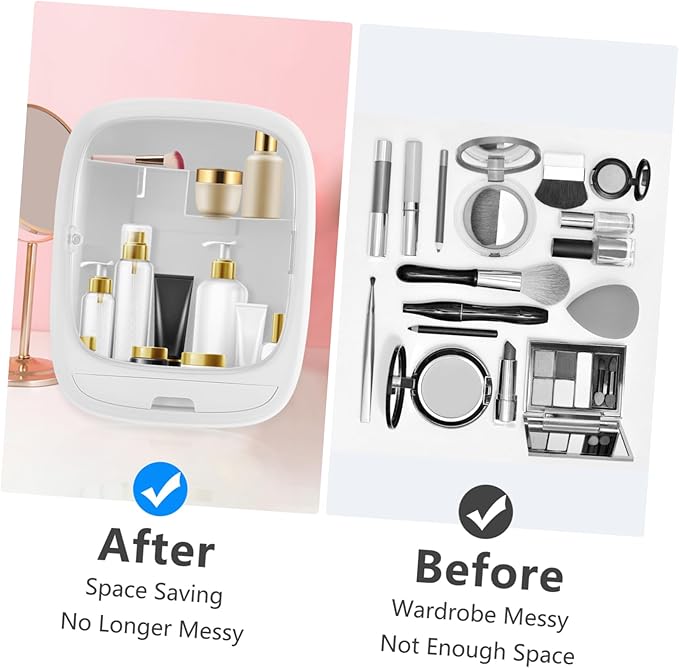 1pc Wall-mounted Makeup Organizer Box Lipstick Holder Shower Accessories Storage Rack Decorative Bathroom Storage