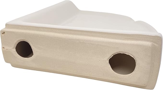 Tenedos Bone Almond Glazed Ceramic Bathroom Accessory (Large Size Corner Shower)-Not Suitable for Flat Surface Installation-Professional Installation Needed
