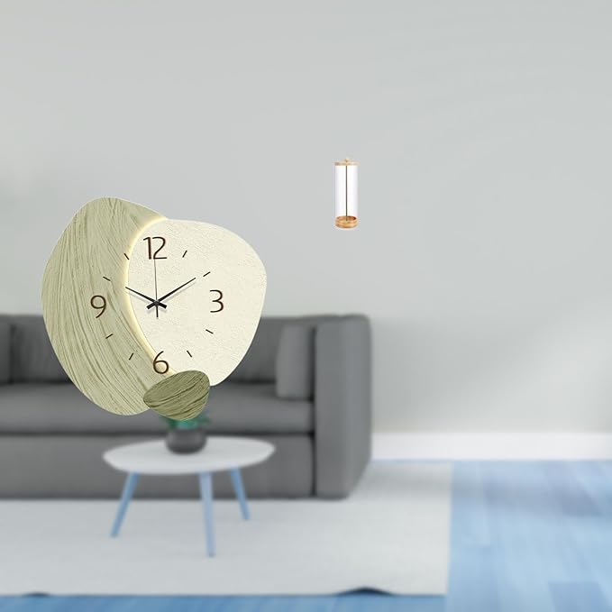 Baoblaze Silent Cartoon Wall Clock Decorative Organizer for Kitchen Office Farmhouse Makeup Brushes Bar Room Counter Transparent Holder