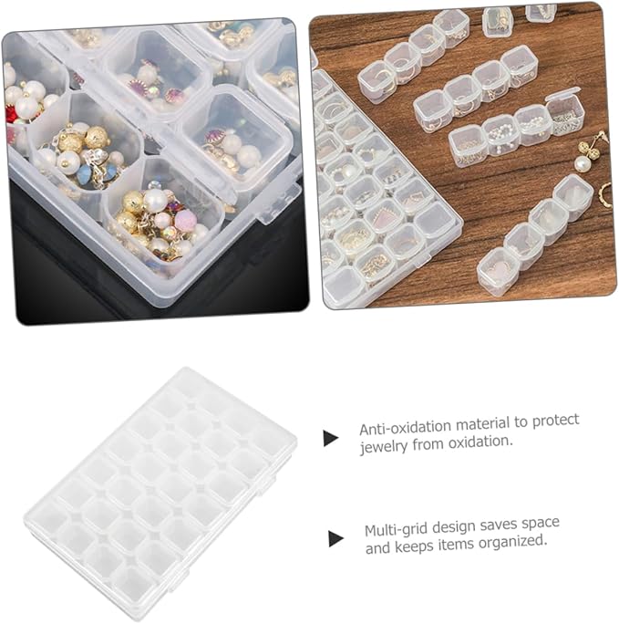 PRETYZOOM Small Jewelry Holder Box Portable Earring Organizer Makeup Organizer for Travel