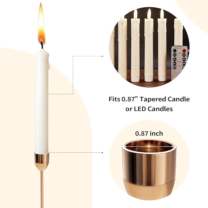ChefBee Gold Tall Candle Candlestick Holder, 3PCS Taper Pillar Candle Sticks Stand Holders Decor, Centerpiece Dining Table Wedding Festive Fireplace Mantle Vintage Room Decorations, Housewarming Gift