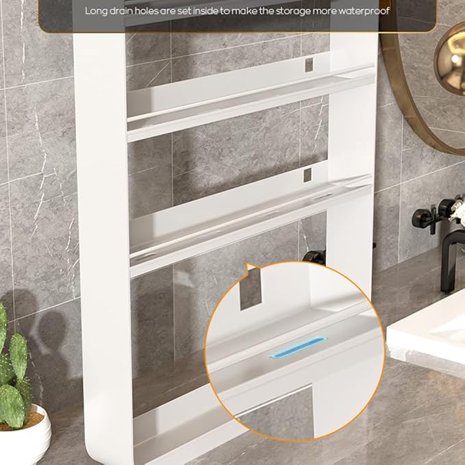 Floating Shelves Punch-Free Bathroom Shelf, 2-4 Tier Wall-Mounted Makeup Organizer, Cosmetic Storage Rack, 10kg Load-Bearing (Color : Black, Size : 30 * 8 * 40cm) (Black 40 * 8 * 60c