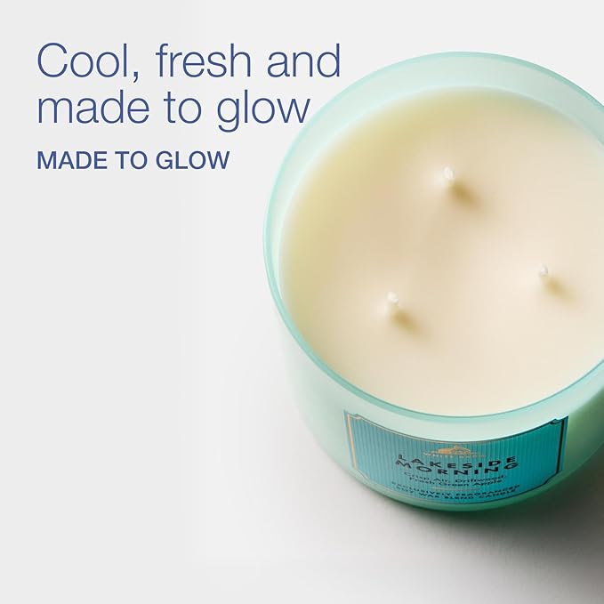 Bath & Body Works Lakeside Morning 3-Wick Candle - Scented Candle for At-Home Use - Long-Lasting, Room-Filling Fragrance - High Fragrance Oil Concentration - Soy Wax Blend - 2-Pack