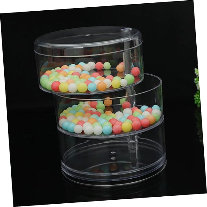 jojofuny 1pc box Bracelets Multi-layer Multi Cosmetics Rotatable Acrylic Holder Makeup Tiers Earring Cookie Necklaces Shelf with Large Make Cosmetic Candy for Jewelry White Case
