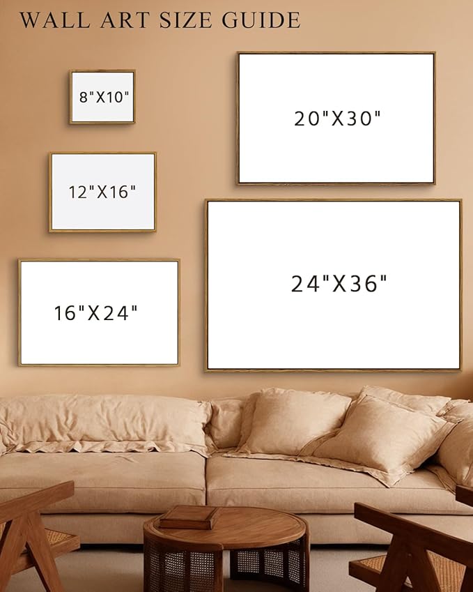 InSimSea Framed Canvas Prints Art Vintage Decor, Countryside Lakeside Landscape Paintings, Large Prints, Vintage Retro Hanging Wall Decorations for Bathroom Bedroom Living Room, 20"x30"