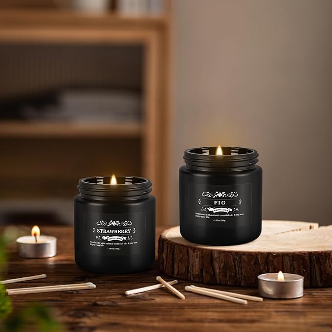 YOROXRG Scented Candles Gifts Set 24 Pack Soy Wax Travel Tin Jar Candles for Home 3.05 OZ for Mom for Christmas, Birthday, Thanksgiving, Mother's Day(Black)