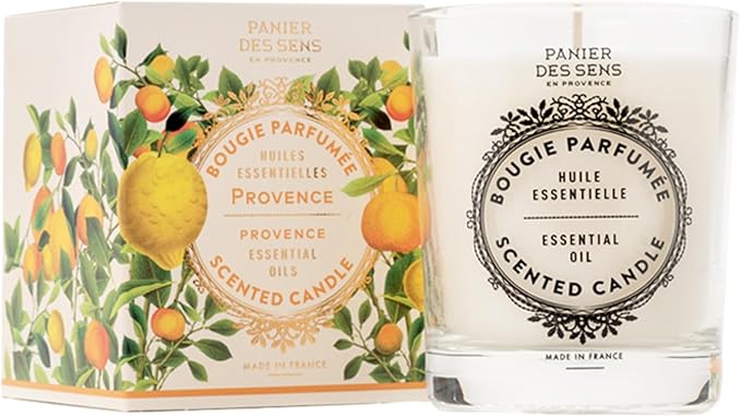 Panier des Sens Provence Candle - Hand-Poured in The South of France - Long Lasting Scented Candles up to 55 Hours Burn Time - Scented Candle - 100% Natural Cotton Wick - 6.3 oz Decorative Candles