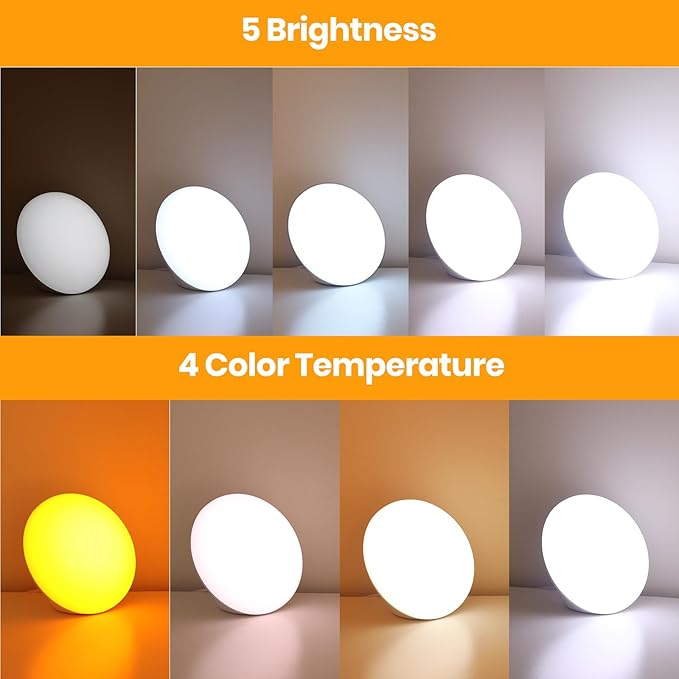 LASTAR Sun Lamp, 10,000 Lux Sunlight Lamp with 4 Color Temperatures & 5 Brightness & 1H Timer, Touch Control Daylight Lamp with Memory Function for Home