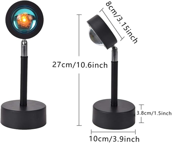 Eternal Sunset Projection Lamp - Gorgeous Sunset Light for Photo Taking, Romantic Display in Party Bedroom Living Room, Sunset Projector, Unique Ceiling Glow, 180° Rotatable, USB Charging (Sunset Red)