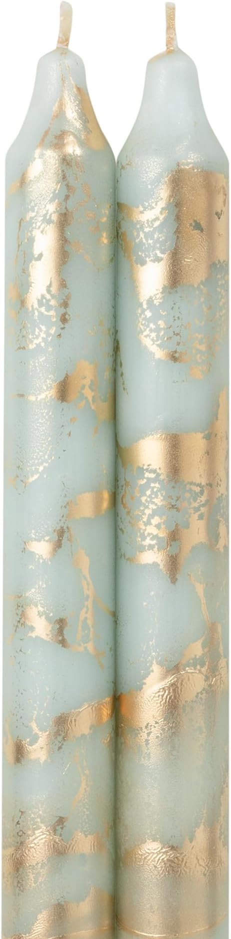 Northern Lights Candles - Premium Decorative Tapers - 12" 2PK - Pistachio w/Gold - 73312