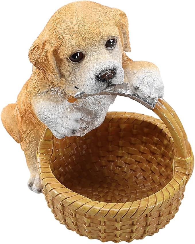 Dog Resin Storage Basket, Desktop Organizer for Remote & Keys, Cute Home Decor Tray, Ideal present for Pet Lovers.(Labrador)