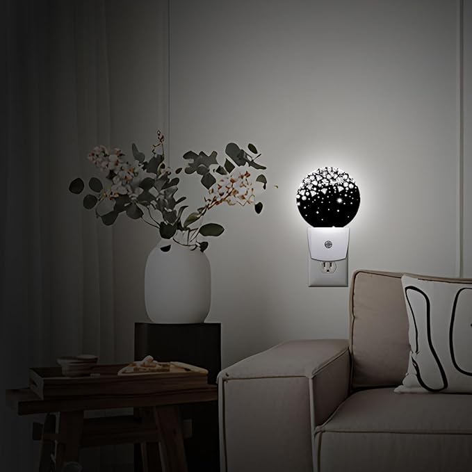 Shiny Diamond Night Light Plug-in Sleep Lamp Led Dusk to Dawn Night Light for Bedroom