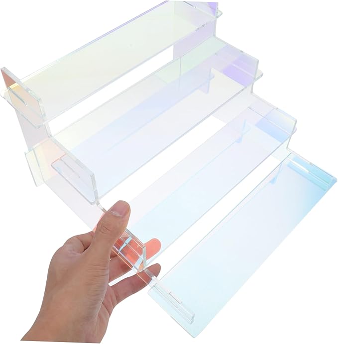 Transparent Acrylic Perfume Organizer Colorful Makeup Nail Polish Display Stand Versatile Riser for Home Decor Action Figures and Desserts