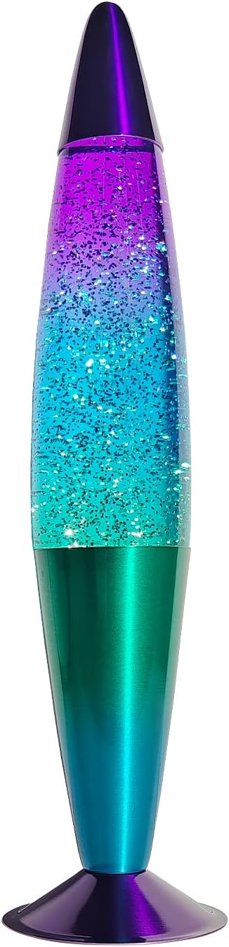 16 Inch Green Blue Purple Rainbow Glitter Lamp, 2 Bulbs, Night Light Rainbow Lamp, Relaxing Mood Lighting Night Light for Adults, Kids, Teens, Home Room Office Decor, Present