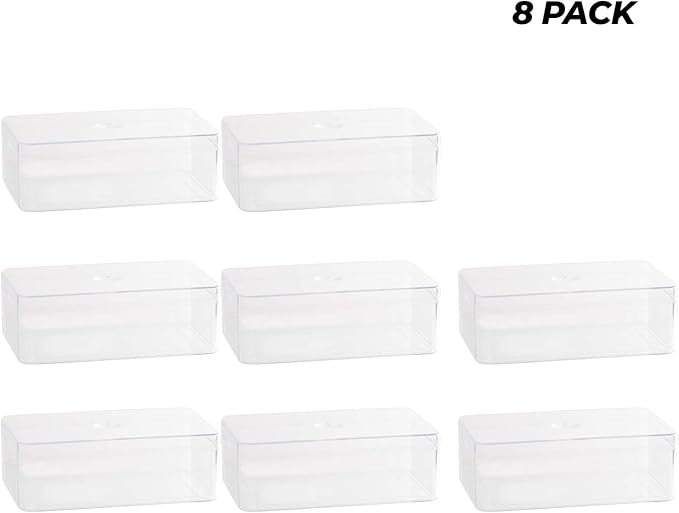 Hammont Acrylic Box - Party Favor Gift Boxes - Clear Cube with Rounded Edges for Gifts, Weddings, Treats, Candies & Accessories - Square Home Storage Boxes | 5.75"x3.55"x2" (8 Pack)
