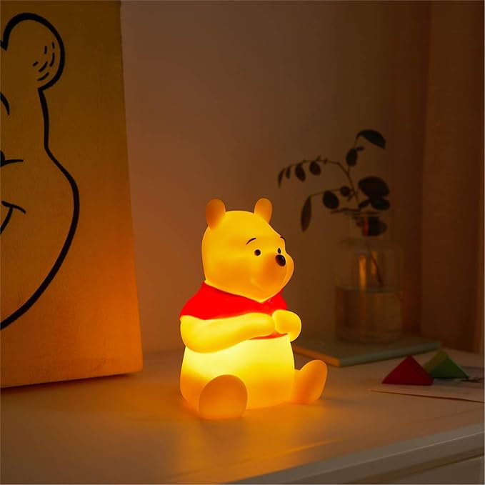 Disney Winnie The Pooh Squishy Mood Night Light 6" LED Soft Mood Lamp for Decor, Kids Bedrooms, Collectors & Gift Giving