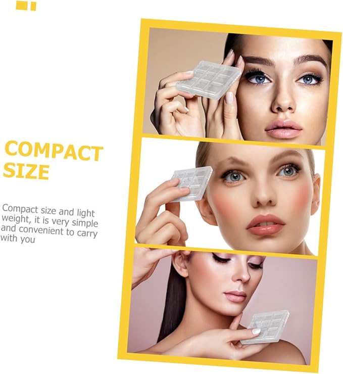 9pcs Transparent Eyeshadow Sub Package Box for Makeup Empty Lipstick and Blush Case Portable Cosmetic Organizer for Travel and Daily Use
