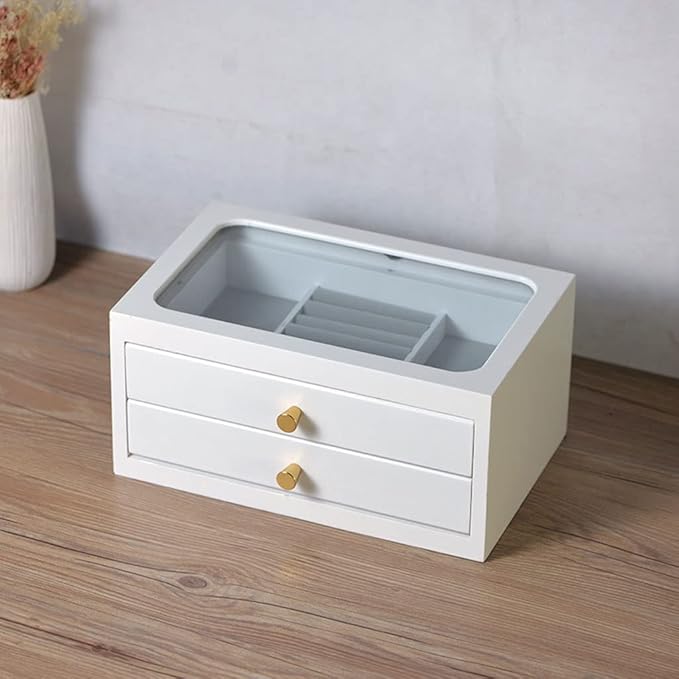 Makeup Organizers Jewelry Box Retro Drawer Jewelry Box Double/Triple Storage Box Ring Earring Necklace Bracelet Storage Box Built-in Flocking 11.81 inches Jewel