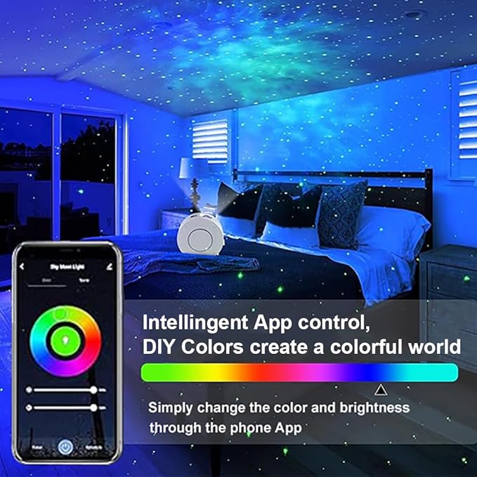 Galaxy Projector for Bedroom, Star Projector,Smart APP & Voice Control Galaxy lamp, Compatible with Alexa & Google Home, for Kids Adults Bedroom,Room Decor,Game Room,Party (Green Stars)