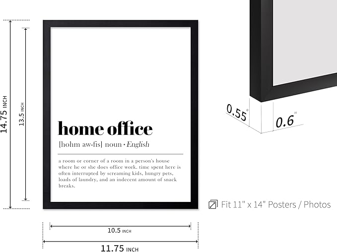 Poster Master Typography Poster - Retro Dictionary Print - Home Office Definition, Book Page, Funny - Gift for Colleague, Friend - Wall Decor for Home, Workplace, 11x14 Black Framed