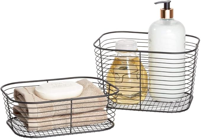 iDesign Vienna Vanity Cosmetics and Makeup Storage, Bathroom, Countertop, and Desk, Set of 1, Basket - Small