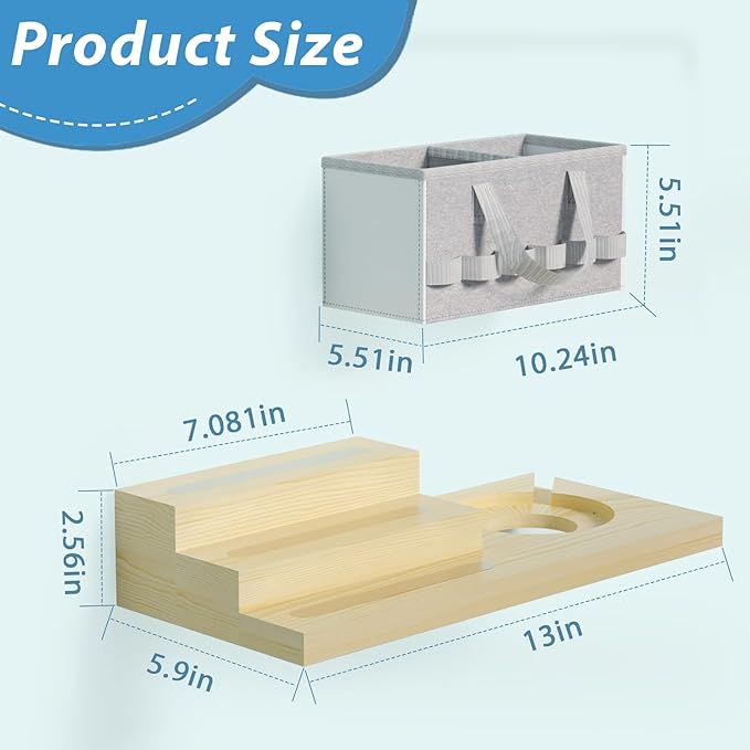for Tonie Shelf Magnetic - Wooden Tonies Organizer with Carrying Bag, 3 Tiered Magnetic Display Shelf for Toniebox Holder, Wall Mount/Countertop Use Tonies Toy Storage for Kids Room/Playroom (Wood)