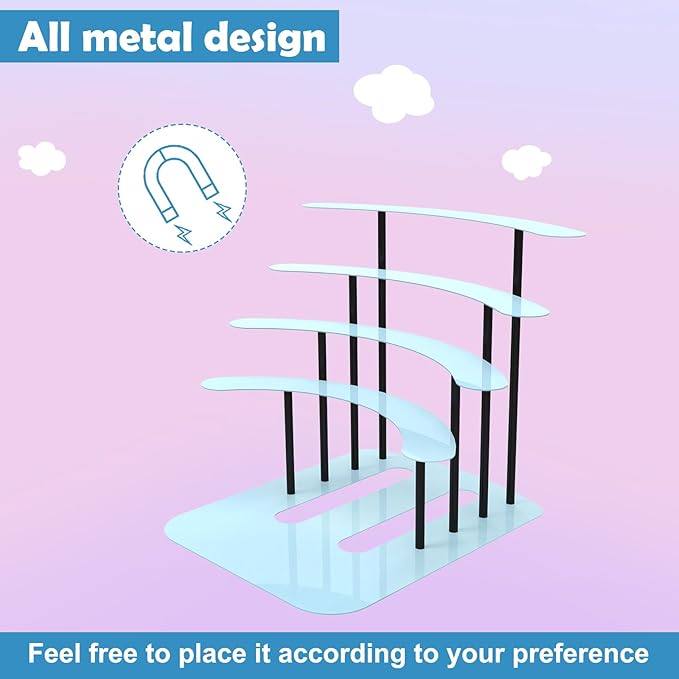 Metal Bracket for Toniebox,Desk Shelf for Tonies Figures 20-35pcs Storage,Metal Display Stage for Toniebox Player,Children's Room Decorations and Gifts (Blue)