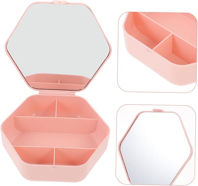 Unomor Jewelry Box with Mirror for Women Stylish Storage Case for Earrings Necklaces and Accessories Portable Organizer for Travel and Home Use