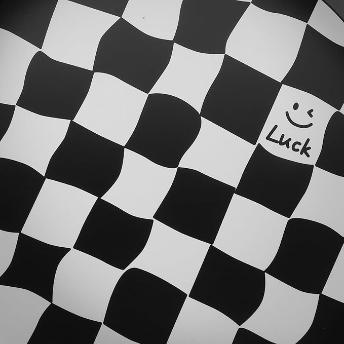 Black and White Checkered Jewelry Tray Large Decorative Storage Tray for Desktop Vanity Organizer Makeup, Key Dish and Trinket Holder for Home Office Use