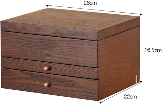 Ring Box Jewelry Storage Box Makeup Organizer Solid Wood Necklace Storage Rack Large Capacity Jewelry Box With Mirror Gift Ring Boxes For Jewellery