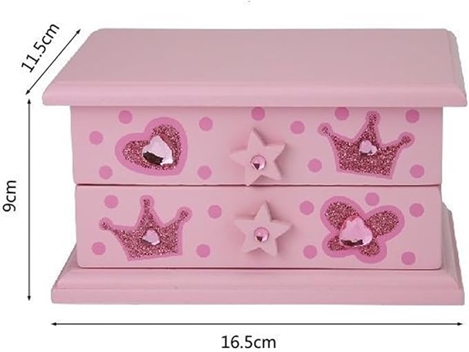 Makeup Organizer Jewelry Organizer Necklace Ring Earring Organizer Double Layer Princess Hairpin Jewelry Box Music Multi-Layer Jewelry Box Storage Box