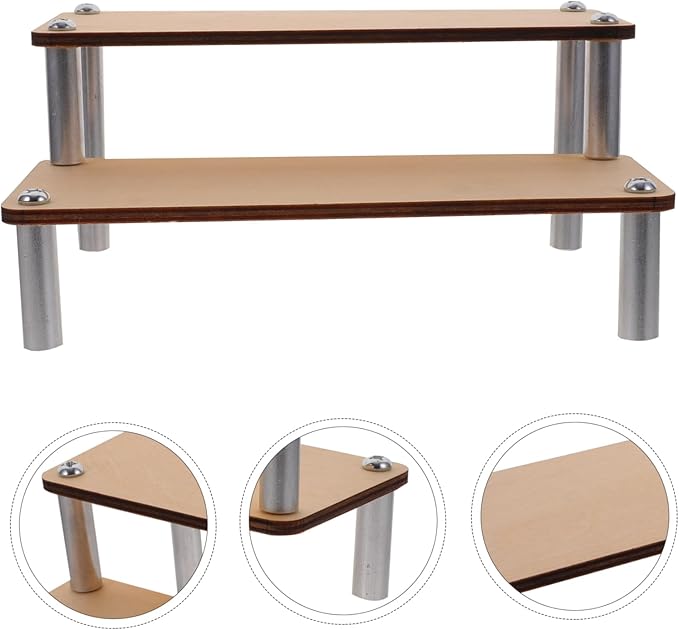 VALICLUD Wooden Display Stand Action Figure Holder Jewelry Display Shelf Makeup Organizer for Vanity