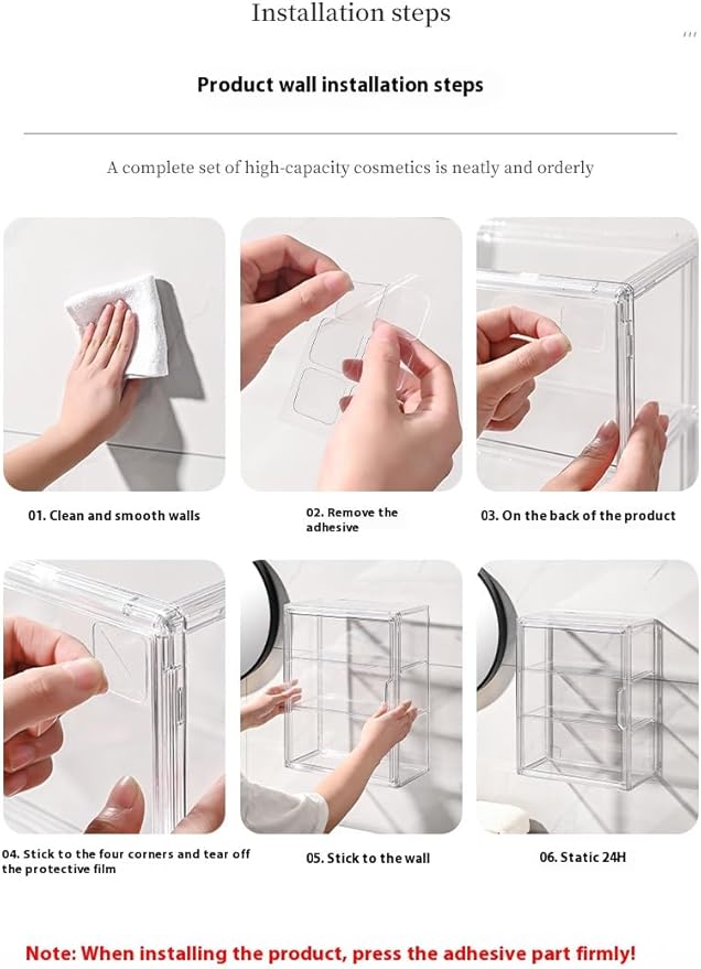 Transparent Acrylic Cosmetic Display Case with Magnetic Door - Stackable Makeup Storage Organizer for Skincare, Perfumes, Jewelry & Collectibles - Dust-Proof Clear Storage Box