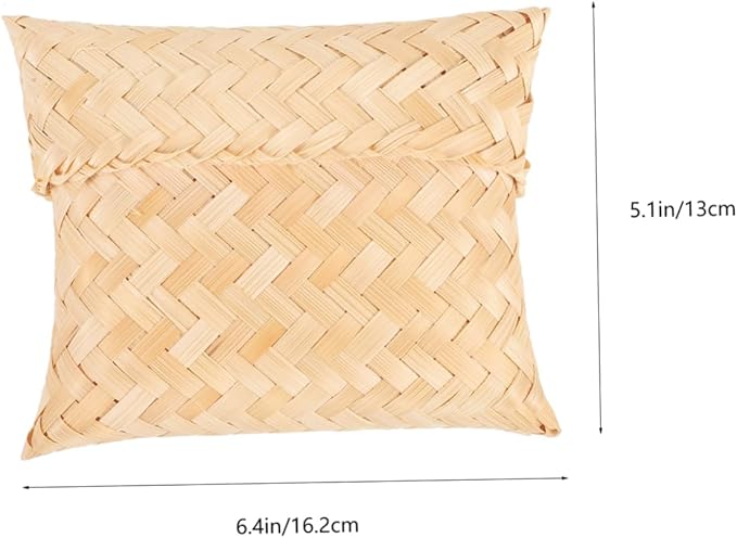 CALLARON Woven Pouch Lid Small Tea Storage Organizer for Wedding Candy and Snacks Southeast Asian Style Practical and Unique Home Decor