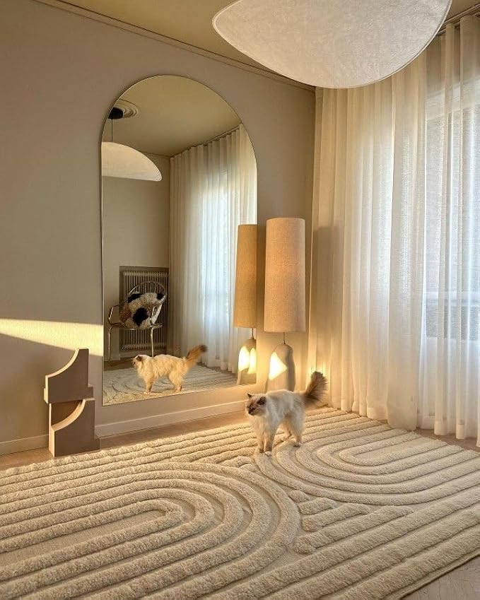 SUNQUEEN Arched Mirror Full Length, 71"×32" Full Length Mirror with Stand, Standing Floor Mirror Wall, Hanging or Leaning Large Full Body Mirrors for Bedroom Living Room(Gold)