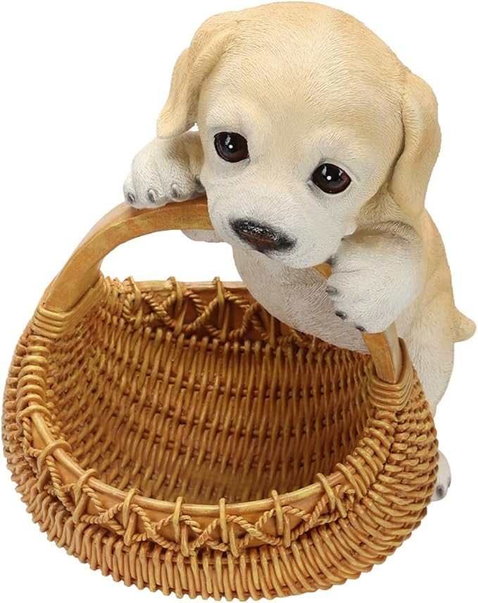 Dog Resin Storage Basket, Desktop Organizer for Remote & Keys, Cute Home Decor Tray, Ideal present for Pet Lovers.(Labrador Puppy)