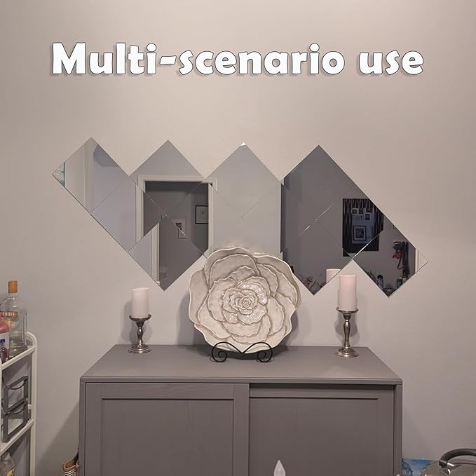 10" Pack Square Mirror Centerpieces for Tables Decorations, 10 Pack Acrylic Square Mirror Tray Candle Plate 2mm Thickness Mirror Centerpiece Table Decorations for Wedding Decorations Party, Wall Decor